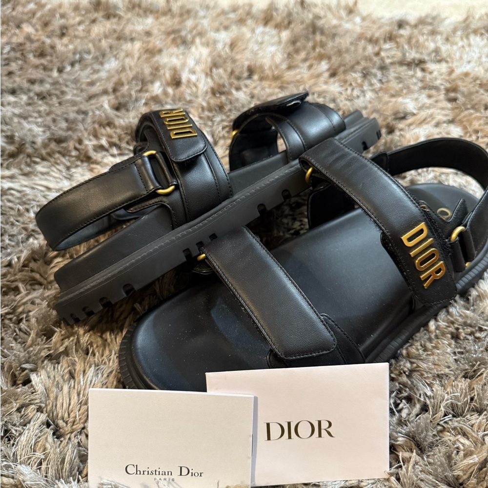 Dior Black Sandals with Gold Details